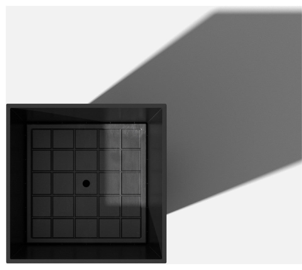 Midland Tall Square Planter, Black, 30'', 2 Pack