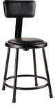 NPS 18"Heavy Duty Vinyl Padded Steel Stool With Backrest, Black