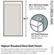 30"x58.25" Single Fixed Fluted Bath Panel Shower Tub Door, Satin Brass
