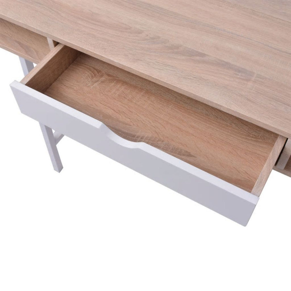 vidaXL Desk Home Office Computer Desk Writing Table with Drawer Oak and White