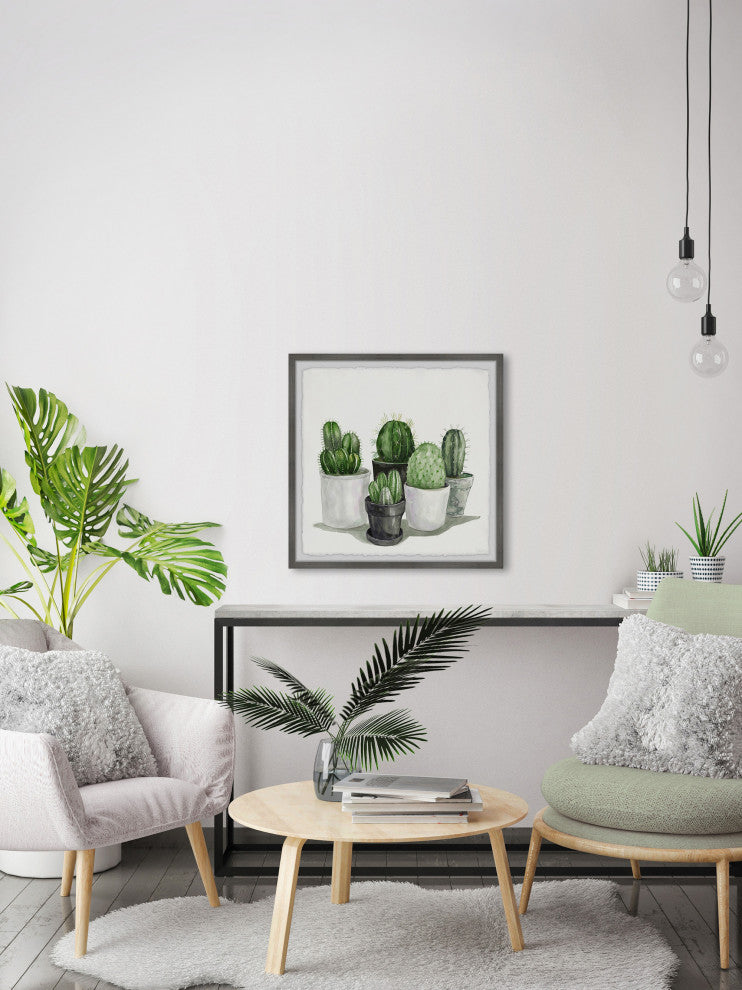 "Pointy Spikes Succulents" Framed Painting Print