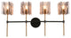 LNC Tucana Polished Gold and Matte Black Modern Wall Sconce, Textured Glass, 4 Lights