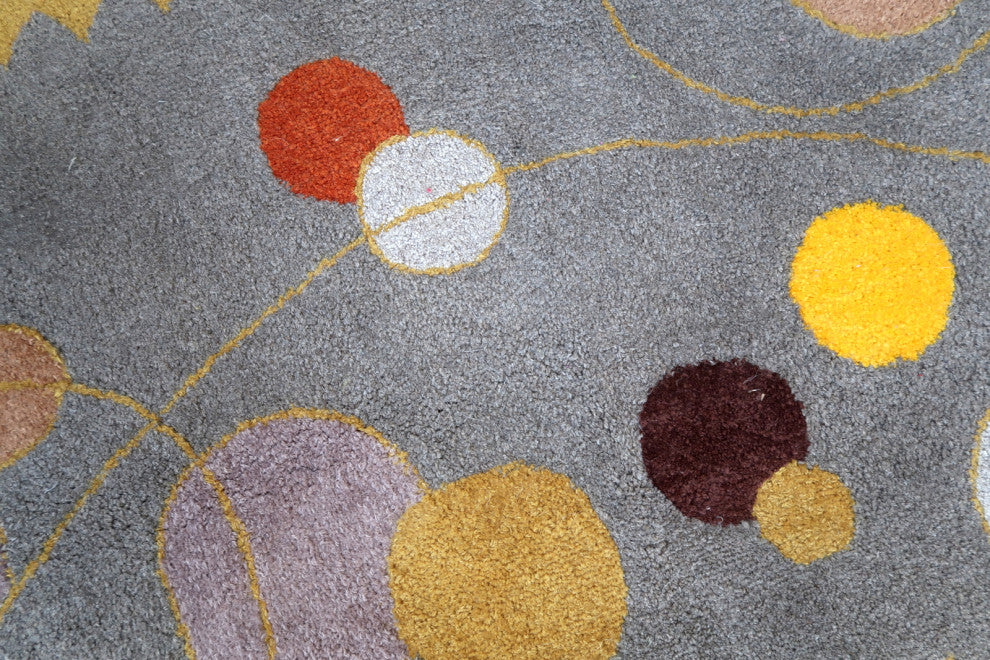 Handmade Contemporary ORA French Hooked Rug 3'x4.7', 91cmx145cm, 2021