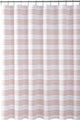 Fabric Shower Curtain: Striped Detailed Decorative Weave, Blush