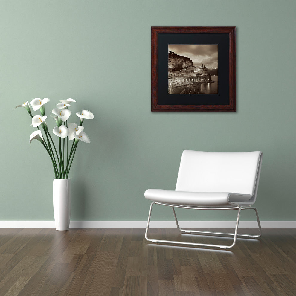 Alan Blaustein ''Atrani I'' Art, Wood Frame, Black Mat, 11x11