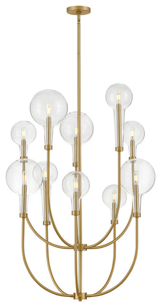 Hinkley Alchemy Chandelier, Lacquered Brass, 10 Light