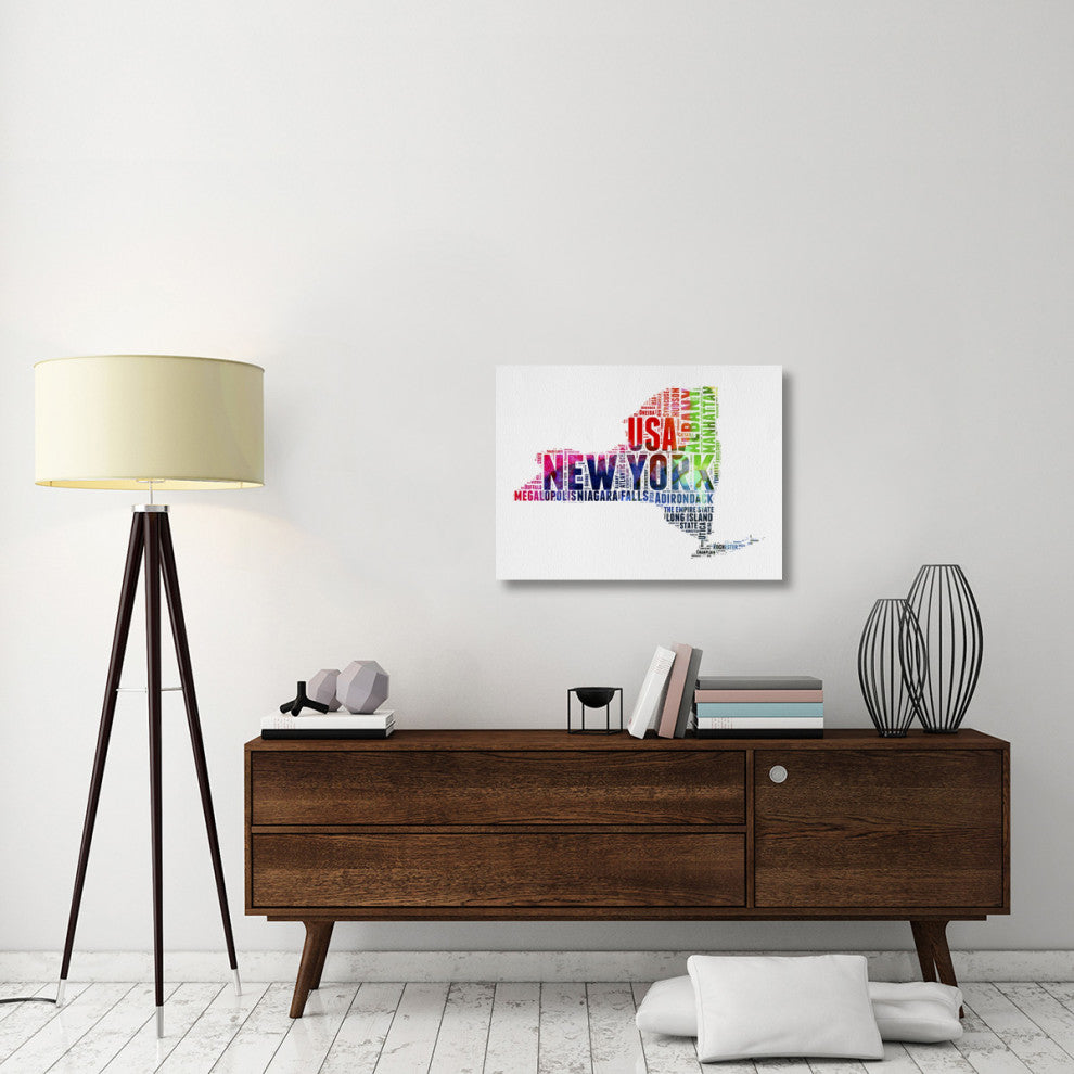 "New York Watercolor Word Cloud" Fine Art Print