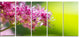 "Pink Little Flowers in Green" Canvas Art Print60"x28", 5-Panels