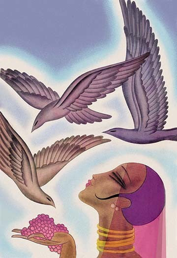 Winged Guests - Fine Art Giclee Print 24" x 36"