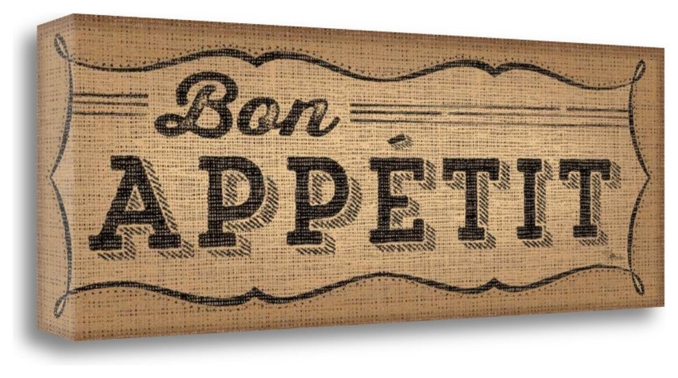 "La Cuisine Burlap I" By Pela Studio, Giclee Print on Gallery Wrap Canvas