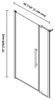 Pasadena 45 7/16-47 3/8"Wx72"H Alcove Pivot Shower Door Gold