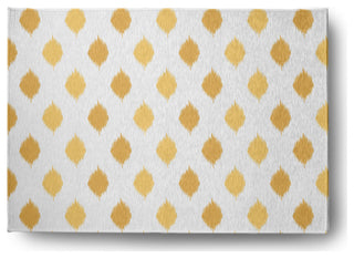 Ikat Dot Stripes Soft Chenille Area Rug, Yellow, 5'x7'