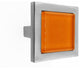 Persimmon Orange Crystal Glass Brushed Nickel Square Manor Knob