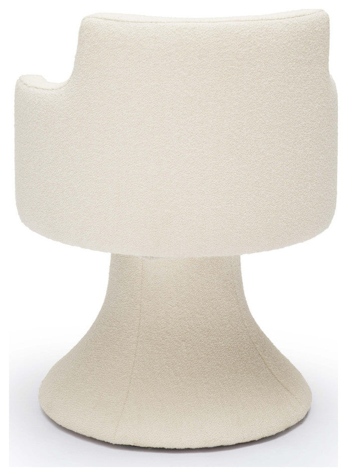 Jeffree Cream Performance Boucle Swivel Dining Chair