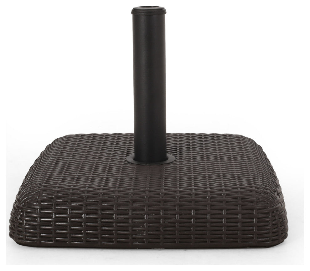 GDF Studio Belmont 66lbs Brown Resin and Iron Square Umbrella Base