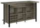 Coaster Farmhouse Wood Storage Bar Unit with Metal Frame in Gray