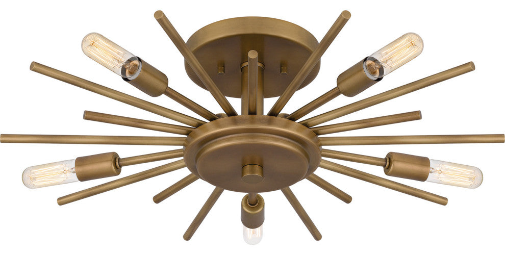 Quoizel QSF6158 Mesquite 5 Light 22"W Semi-flush Ceiling Fixture - Matte Black