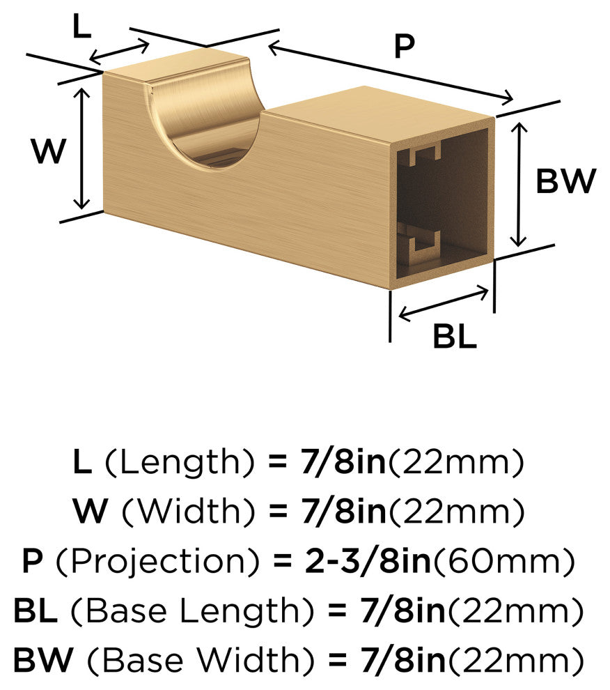 Monument Contemporary Single Robe Hook, Champagne Bronze