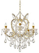 Five Light Glam Gold and Faux Crystal Chandelier