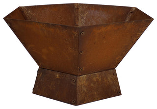 Sunnydaze 23" Fire Pit Steel With Oxidized Rustic Finish and Hexagon Shape