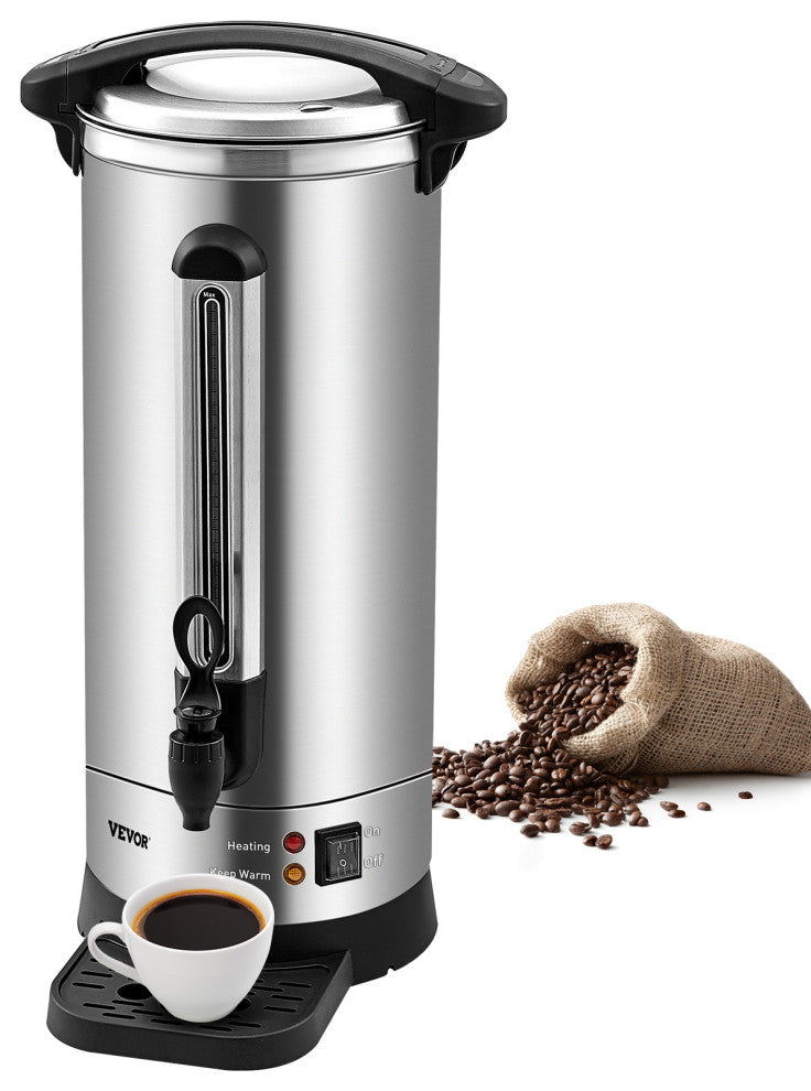 VEVOR Commercial Coffee Urn 110 Cup Stainless Steel Coffee Dispenser Fast Brew