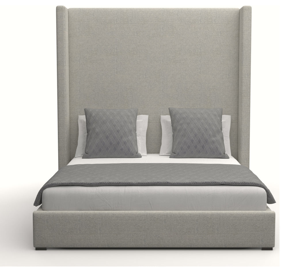 Nativa Interiors Aylet Plain Bed, Gray, California King, High Headboard