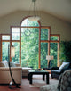Stasis Floor Lamp, Dark Smoke Finish, Opal Glass