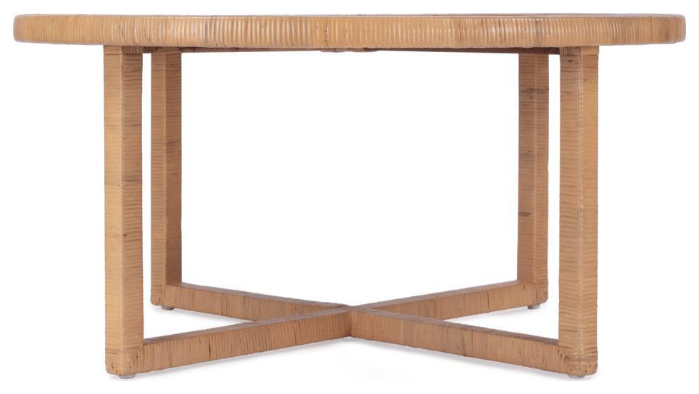Captiva Round Rattan Coffee Table, Natural