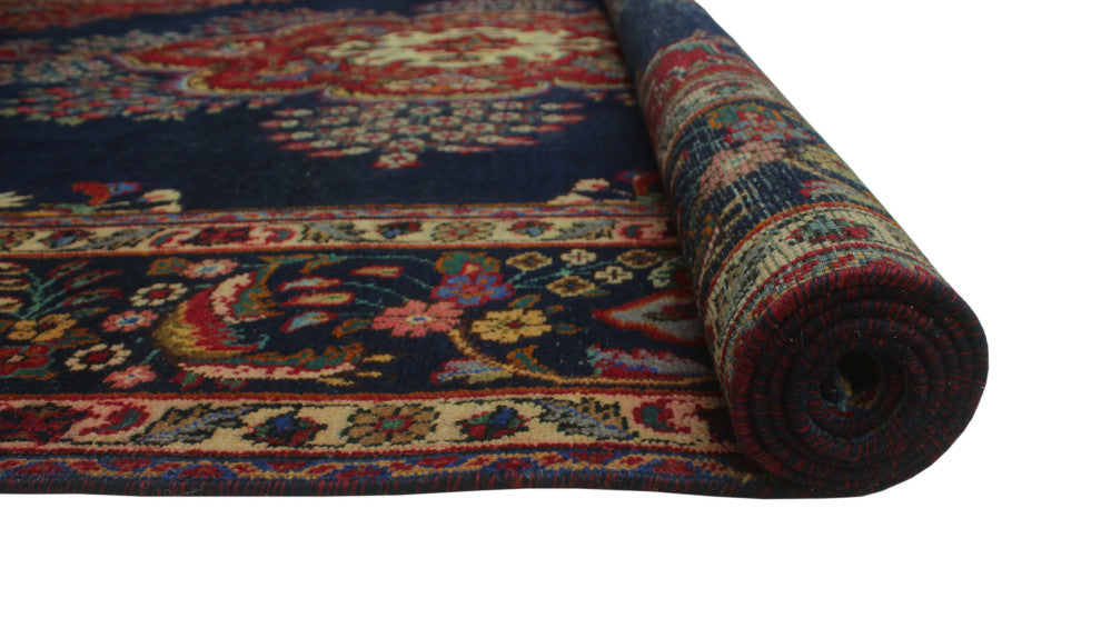 Fine Vintage Distressed Chehra Navy Rug