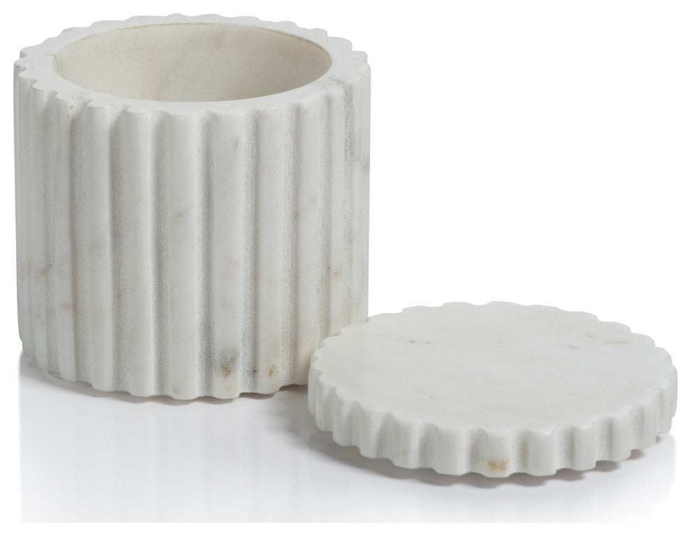 Calabria  Fluted Marble Lidded Canister