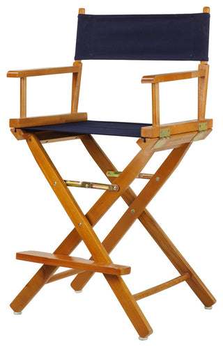 24" Director's Chair With Honey Oak Frame, Navy Canvas