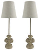 Urbanest Set of 2 Charlotte Mini Buffet Lamps in Burnt Gold w/ Chocolate Shades