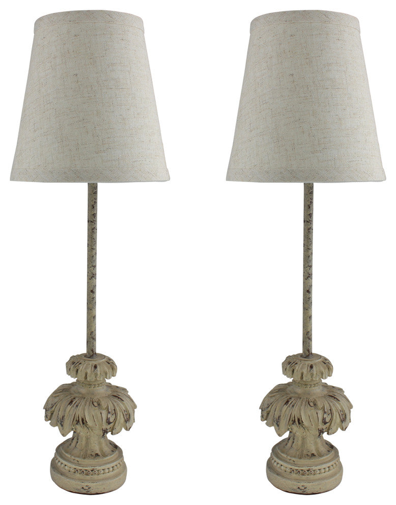 Urbanest Set of 2 Charlotte Mini Buffet Lamps in Burnt Gold w/ Chocolate Shades