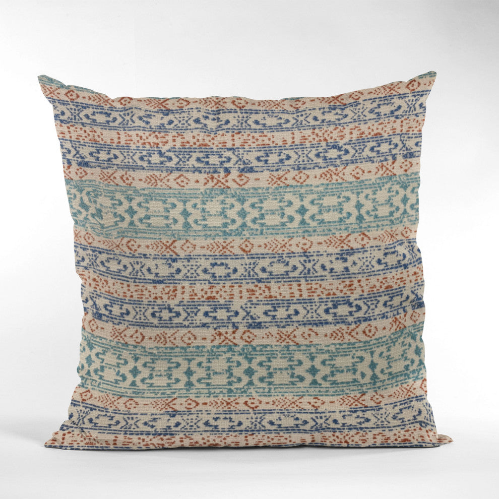 Plutus Blue Lined Stripe Luxury Throw Pillow, 18"x18"