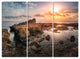 "Sunset Over Rocky African Coast" Metal Wall Art, 3 Panels, 36"x28"