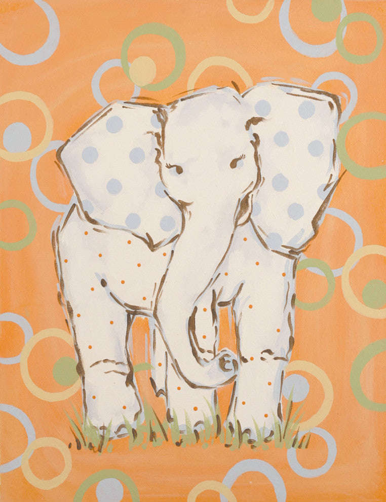 Marmont Hill, "Whimsy Elephant" by Reesa Qualia Painting Wrapped Canvas, 30x39