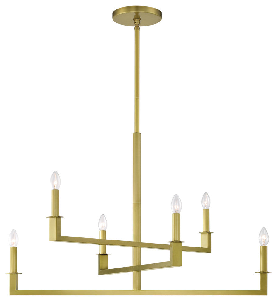 Crystorama DNT-6036-AG Dante 6-Light Aged Brass Chandelier