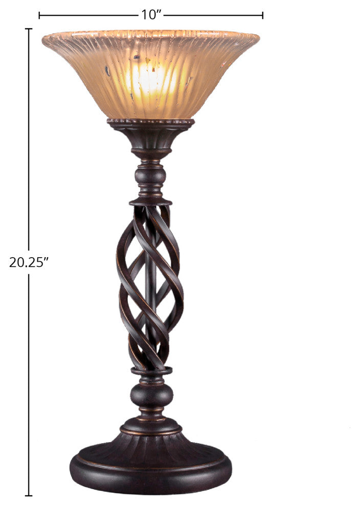 Elegante 1-Light Table Lamp, Amber Crystal