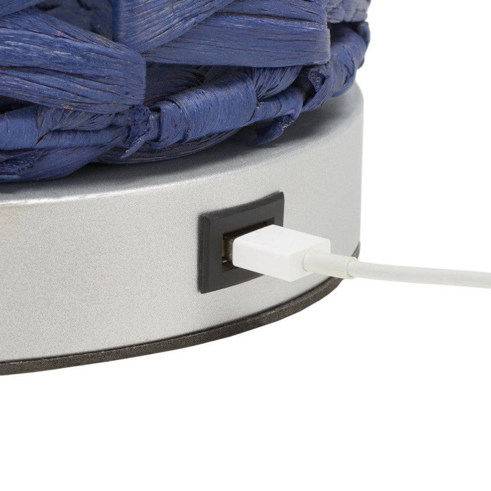 Safavieh Kirin Table Lamp With USB Port  Blue