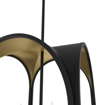 Hunter Dukestown Natural Iron and Gold Leaf Lantern Pendant Ceiling Light