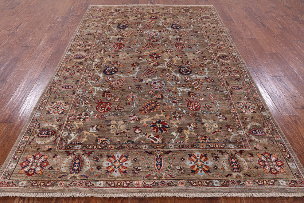 Persian Tabriz Handmade Wool Rug 6' 2" X 9' 4" Q7690