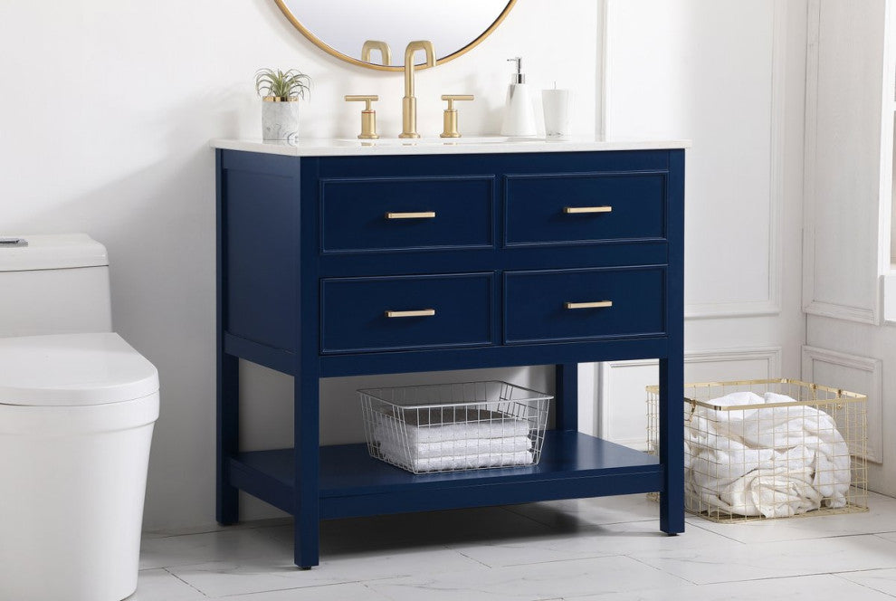 Home Living 36" Single Bathroom Vanity, Blue