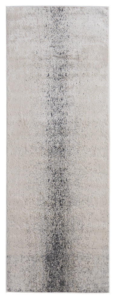 Oria Industrial Abstract Area Rug, Ivory/Gray/Black, 2'10"x7'10"