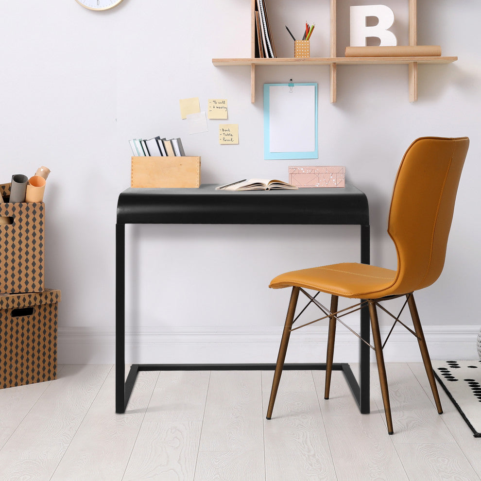 American Art Decor Black Portable C-Shaped Desk