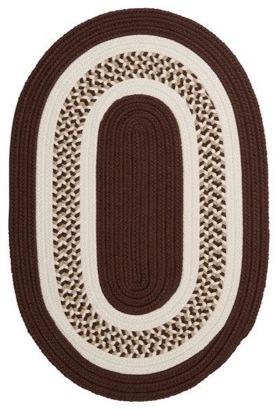 Colonial Mills Flowers Bay FB81 Brown Indoor/Outdoor Area Rug, Oval 10'x13'