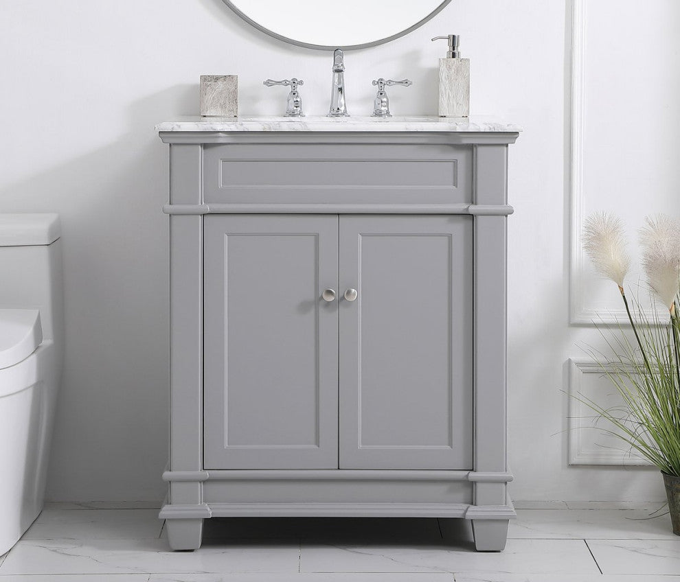 Weston Single Bathroom Vanity Set, Grey, 30