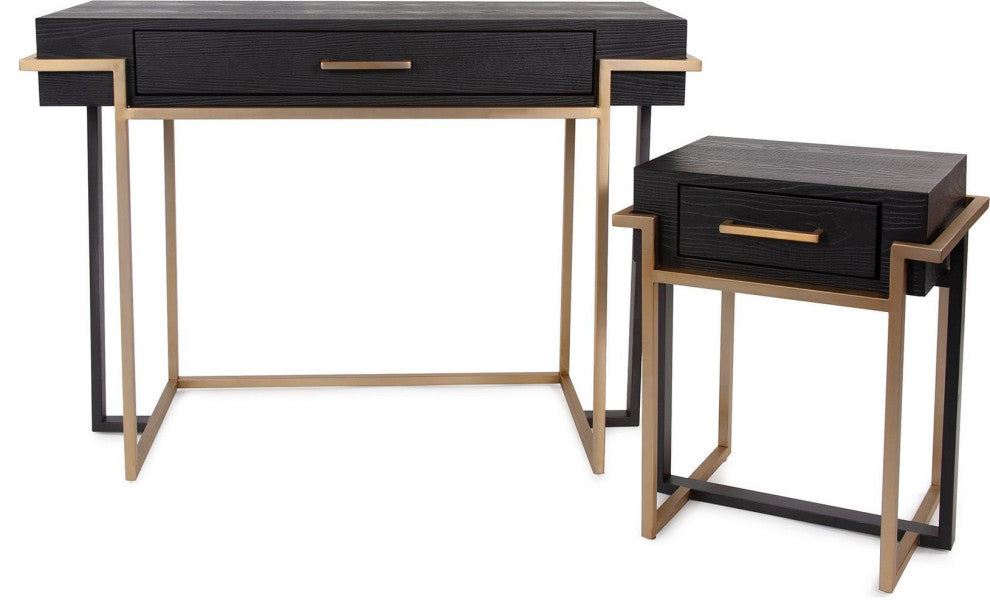 Sleek Evora Side Table with Double Base