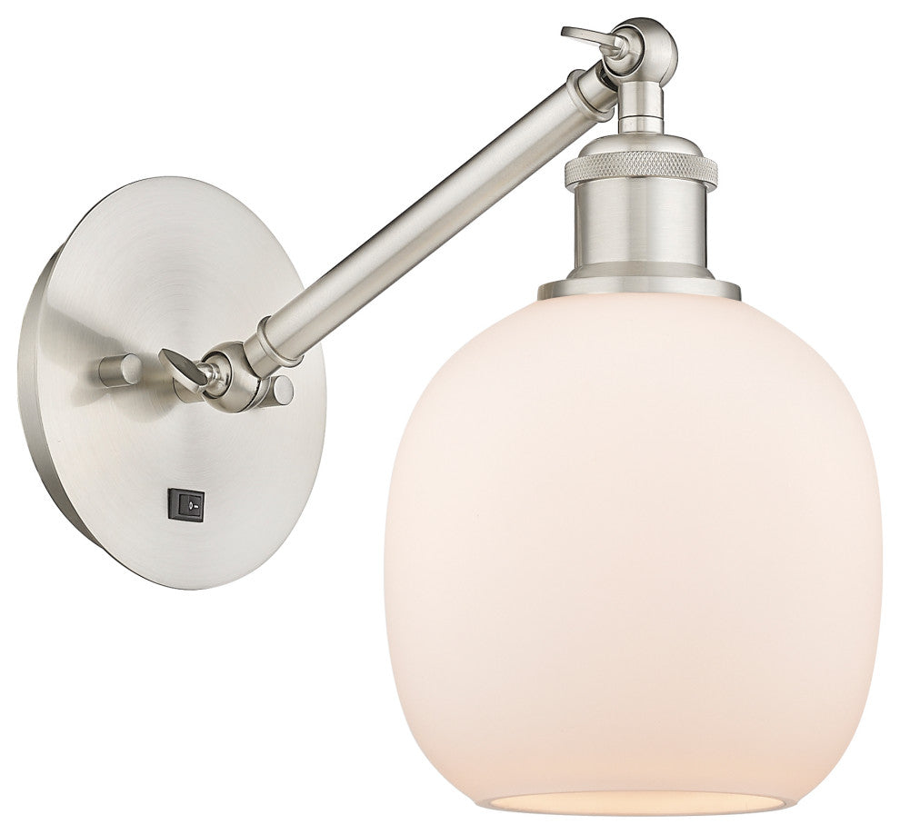 Innovations 317-1W-SN-G101-LED Belfast 1 Light Sconce, Brushed Satin Nickel