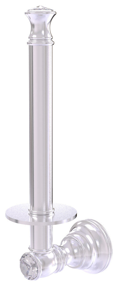 Carolina Crystal Upright Toilet Paper Holder, Satin Chrome