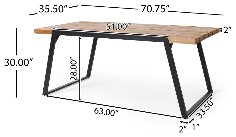 Gebo Outdoor Modern Acacia Wood 3 Piece Picnic Set